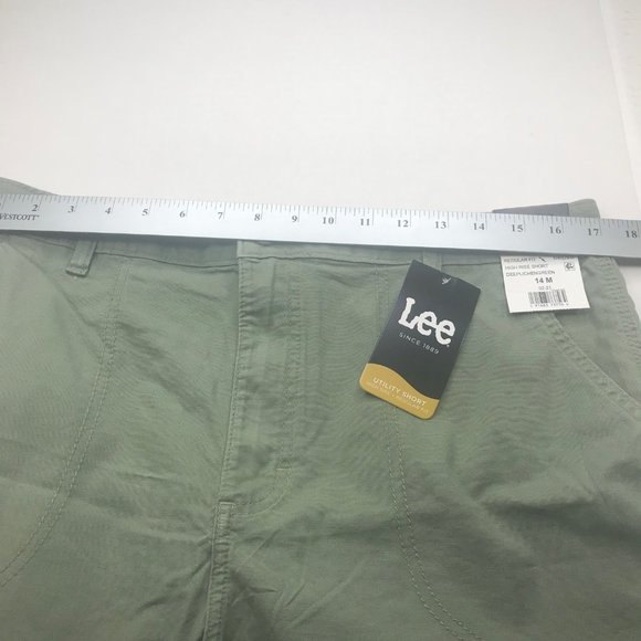 Lee Women's 14M Hi-Rise Regular Fit Deeplichengreen Utility Short New With Tags - Picture 8 of 13